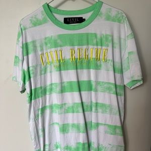 White and green civil regime shirt from PacSun